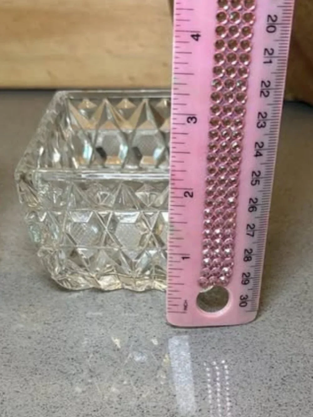 Vintage Square Pressed Glass sugar bowl